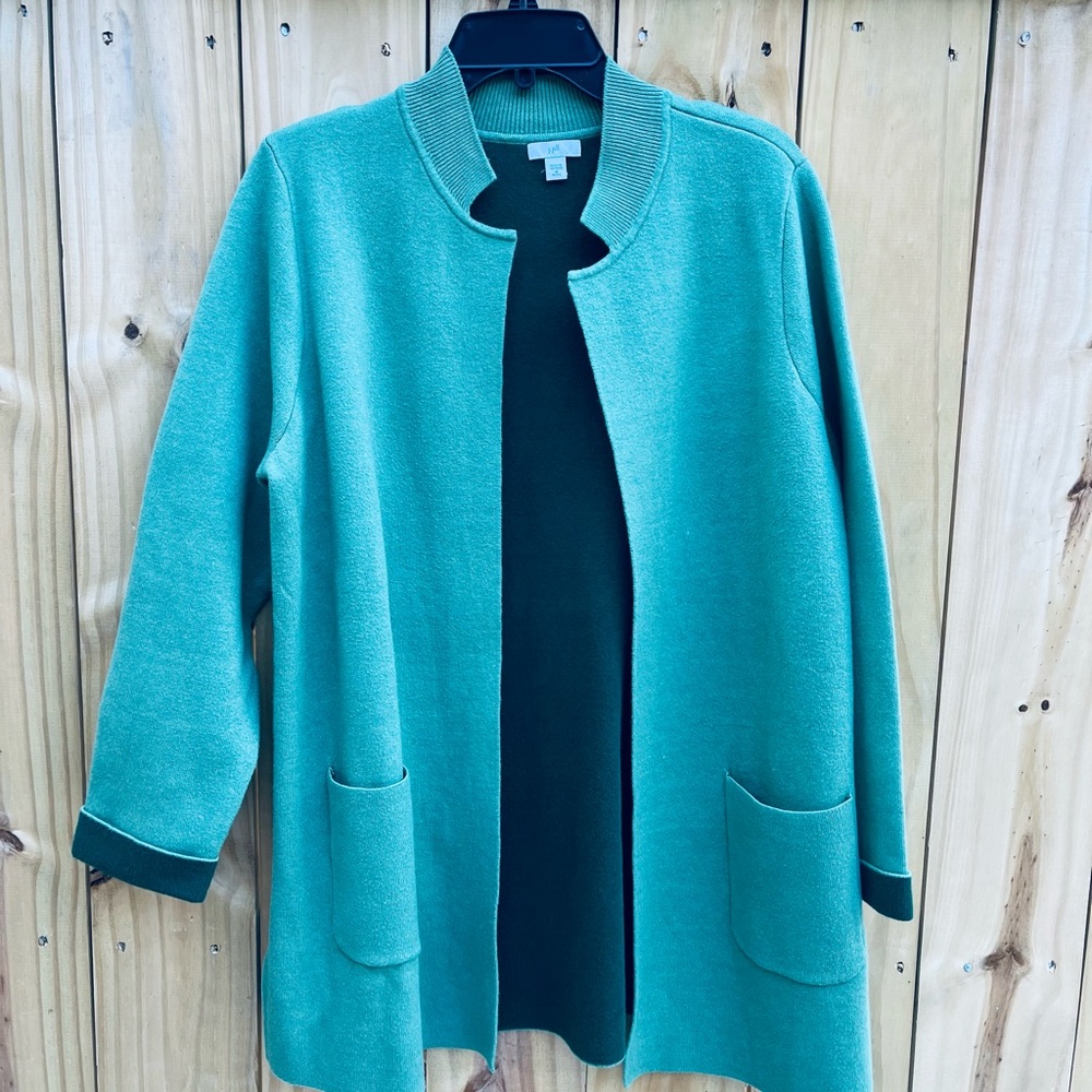 JJill Green Sweater Jacket